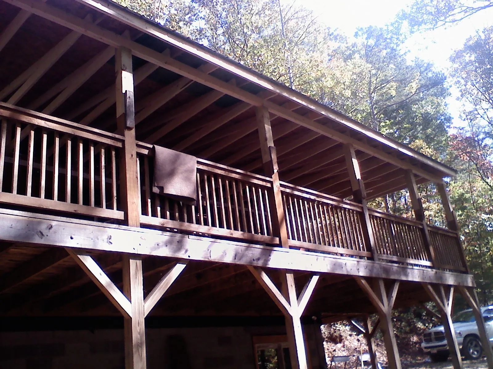 Timber framing under a new elevated porch and deck — Roof Leak Repair in Mukilteo by Roofing Brothers